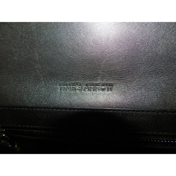 Times Arrow Gray Black Leather Crossbody‎ Bag $550rt - Picture 7 of 7